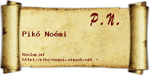 Pikó Noémi névjegykártya